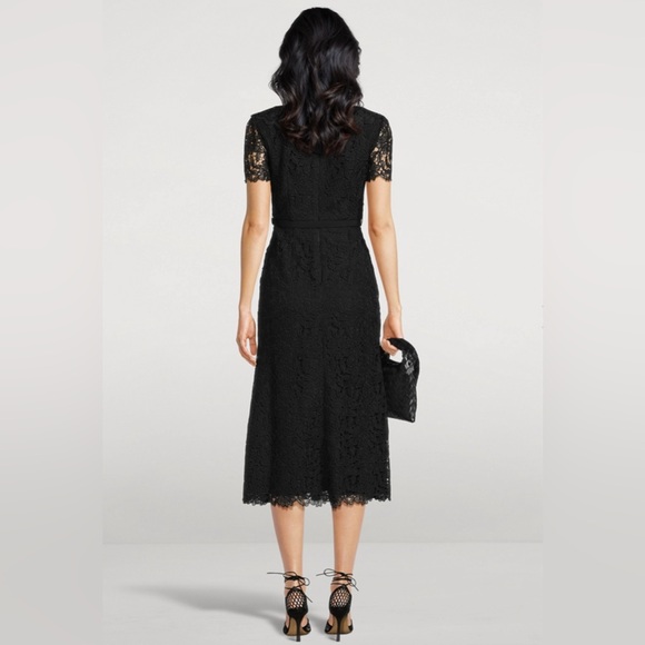 Self-Portrait Black Guipure Lace Midi Dress - Picture 2 of 9